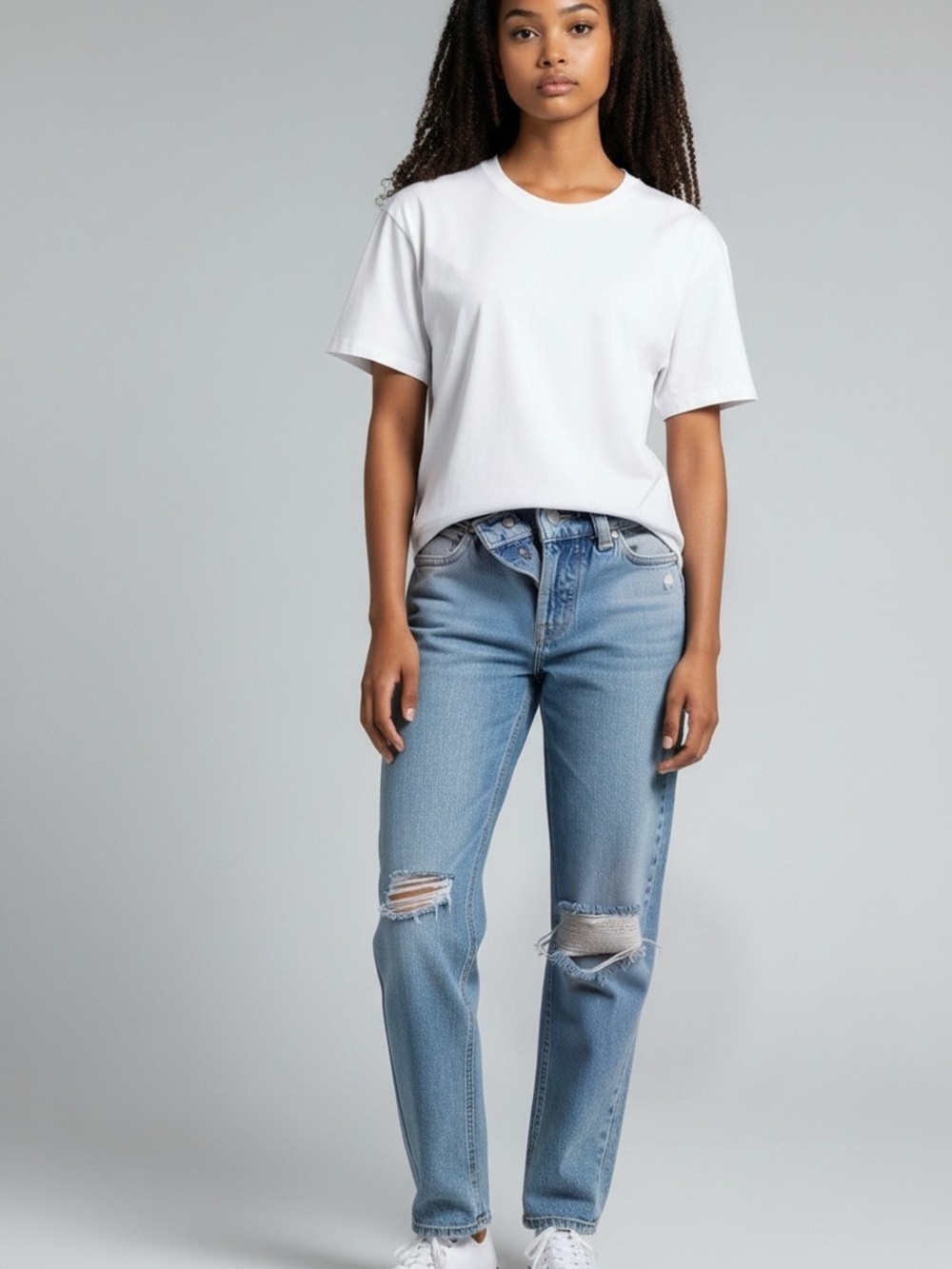 MOTHER Light Blue Scrapper Ankle Jeans